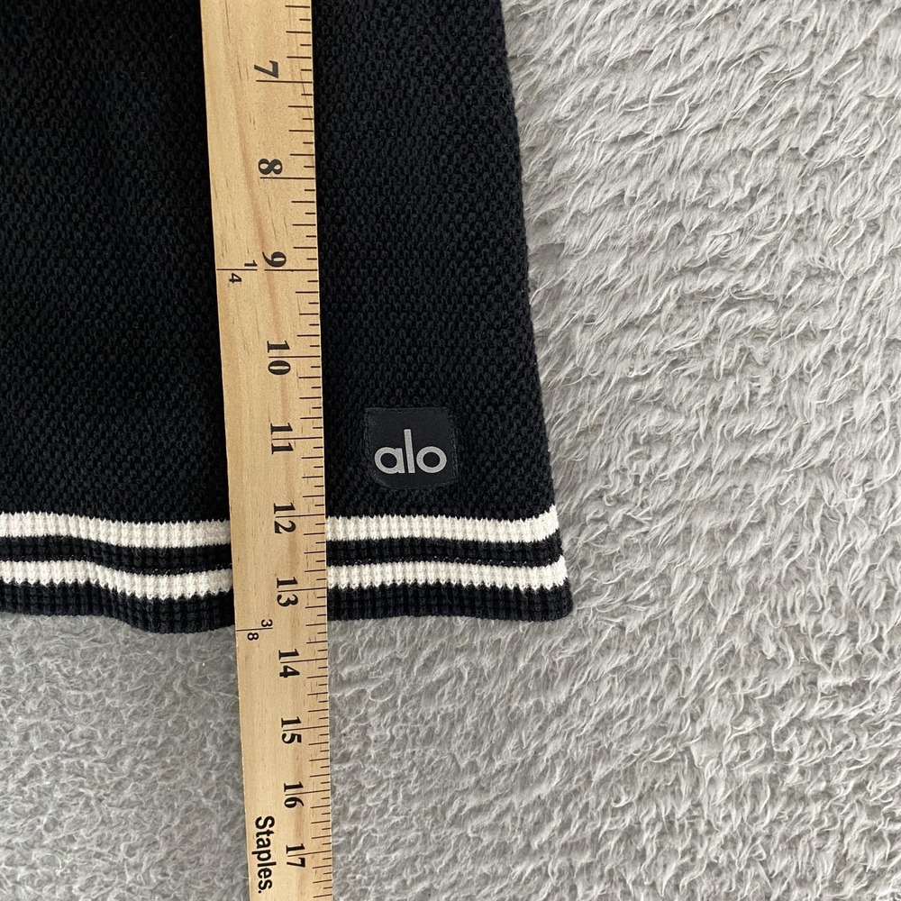 Alo Tennis Knit Skort Womens XS Black Striped Hem Lined Shorts Tennis Preppy - Picture 9 of 14